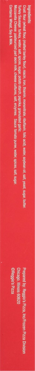 slide 14 of 14, Reggio's Premium Chicago Style Dinner Size Turkey Sausage Pizza 20 oz, 20 oz