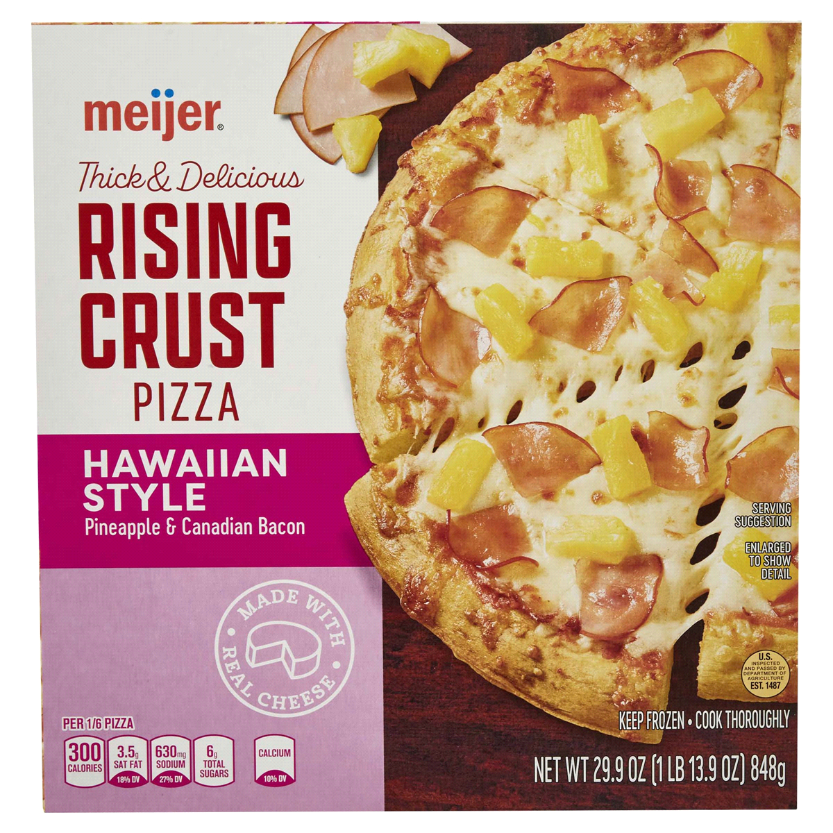 slide 1 of 29, Meijer Rising Rust Hawaiian Style Pizza, 29.9 oz