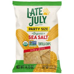 Late July Snacks Sea Salt Organic Tortilla Chips, 14.75 oz Bag