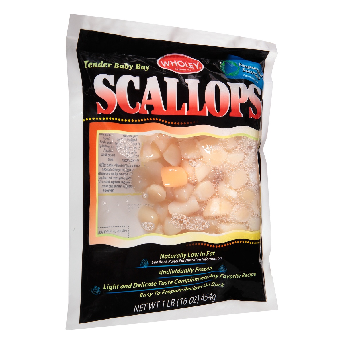 slide 2 of 9, Wholey Bay Scallops, 16 oz