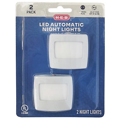 slide 1 of 1, H-E-B LED Automatic Night Lights - White, 2 ct