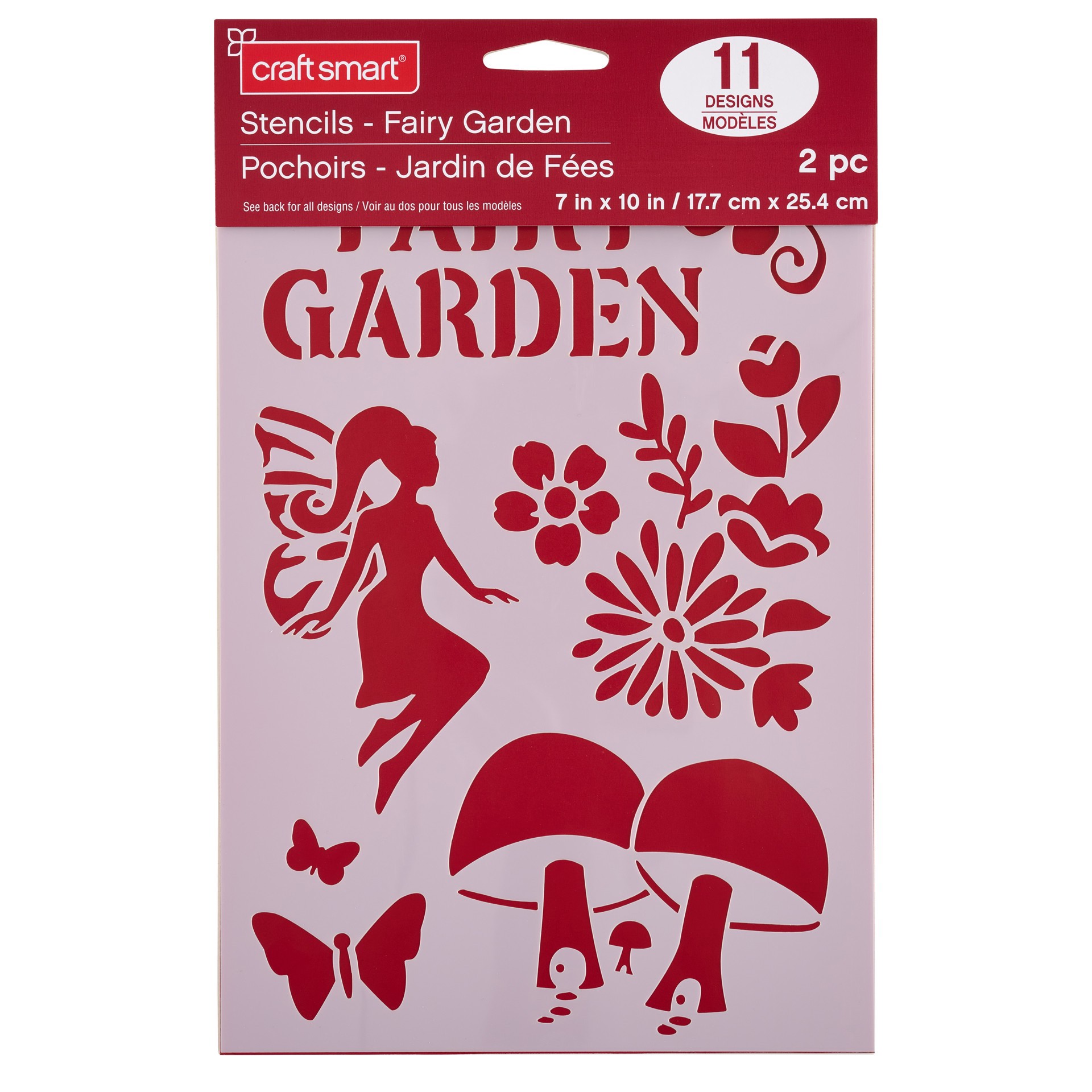 slide 2 of 4, Fairy Garden Plastic Stencils, 7" X 10" By Craft Smart, 7 in x 10 in
