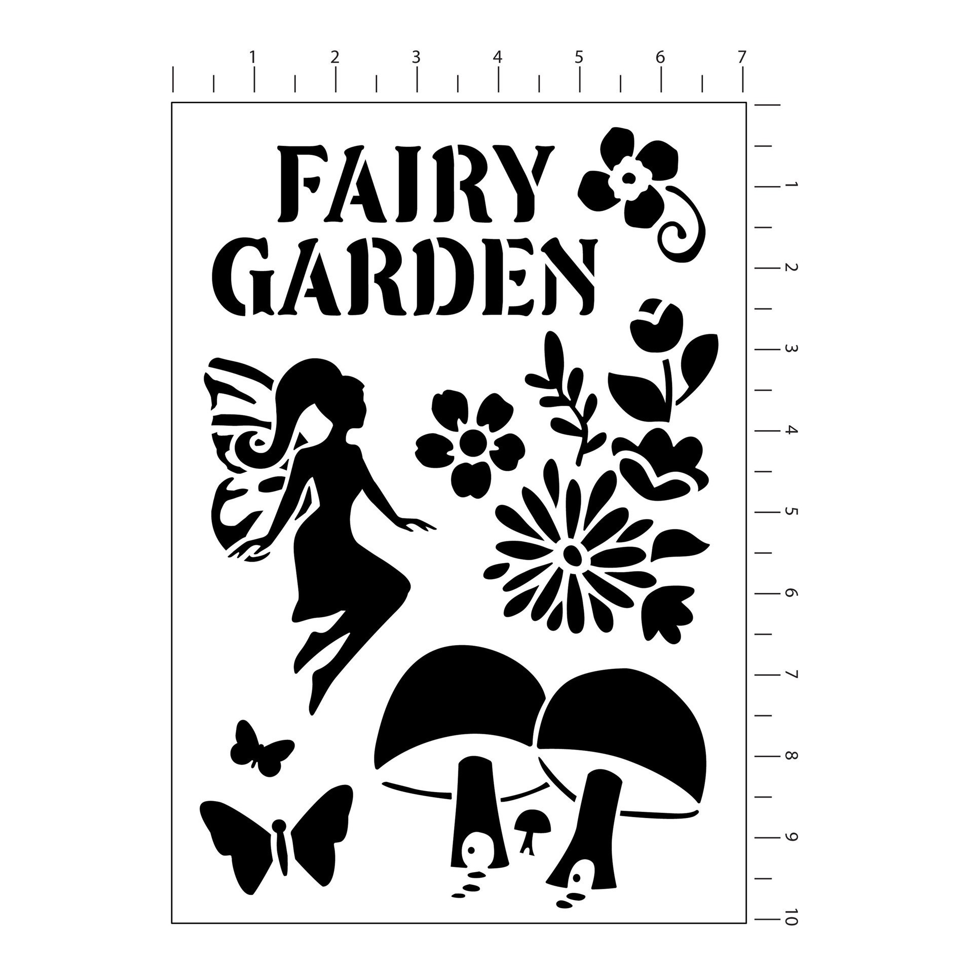 slide 3 of 4, Fairy Garden Plastic Stencils, 7" X 10" By Craft Smart, 7 in x 10 in