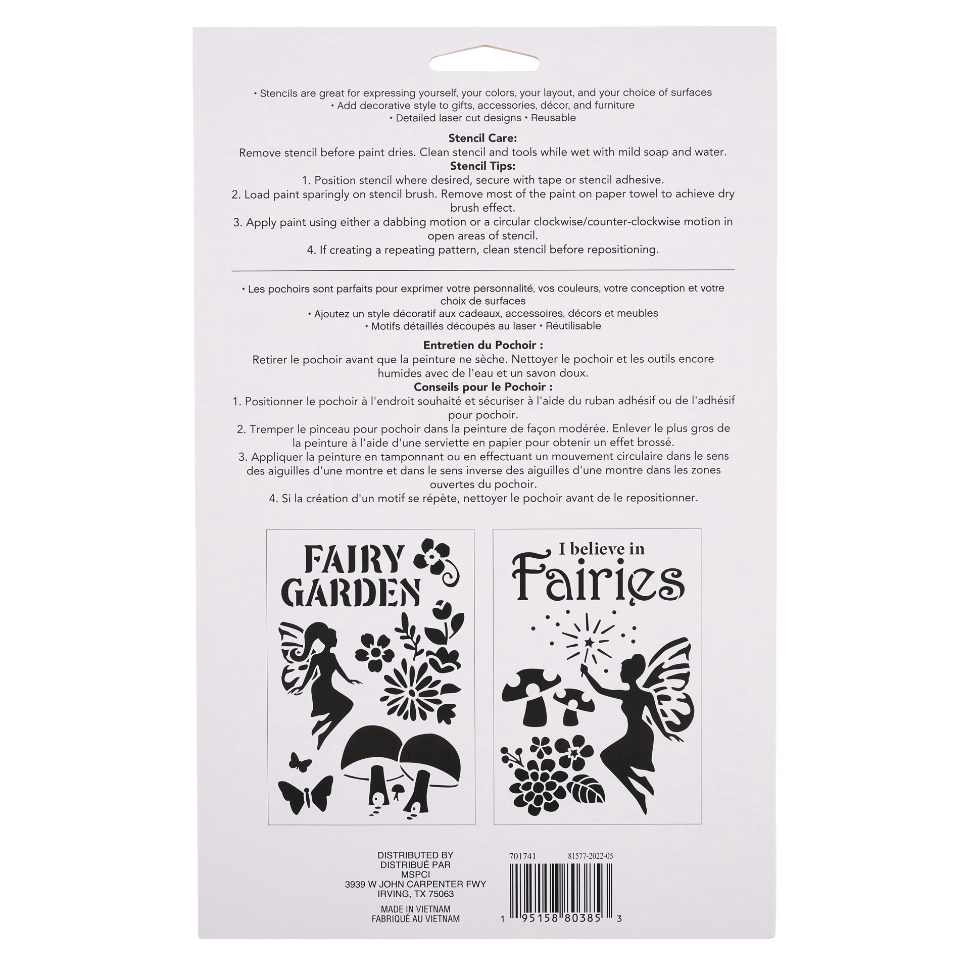 slide 4 of 4, Fairy Garden Plastic Stencils, 7" X 10" By Craft Smart, 7 in x 10 in