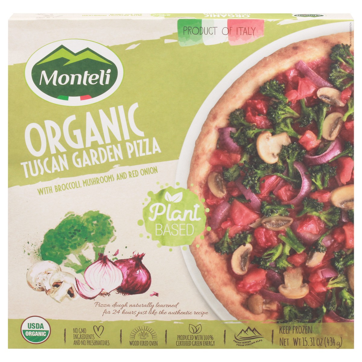 slide 1 of 10, Monteli Organic Tuscan Garden Pizza 15.31 oz, 15.31 oz