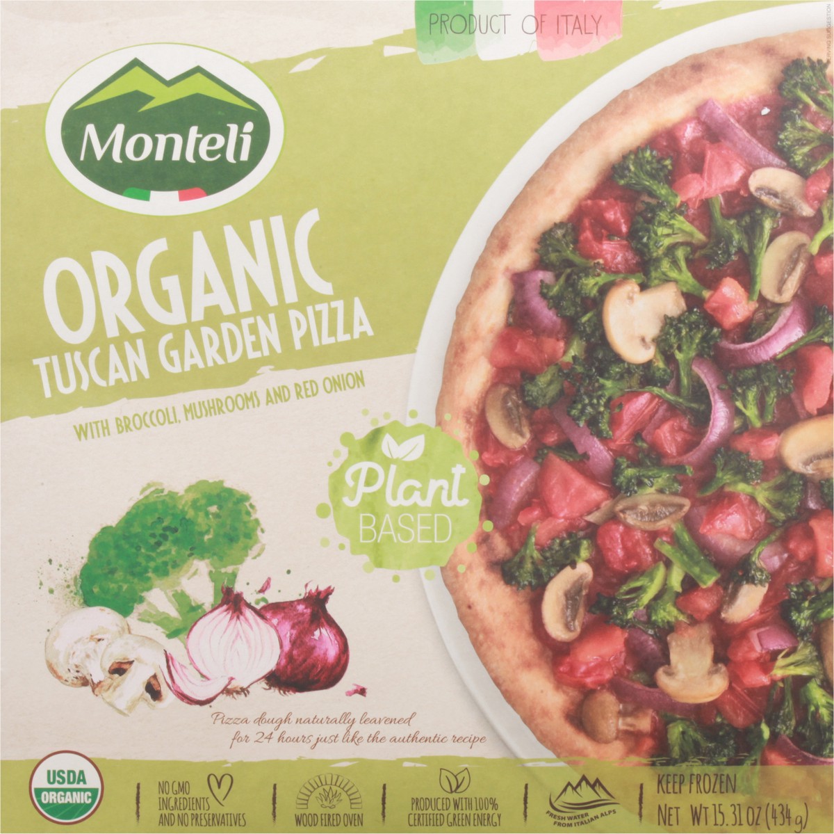 slide 8 of 10, Monteli Organic Tuscan Garden Pizza 15.31 oz, 15.31 oz