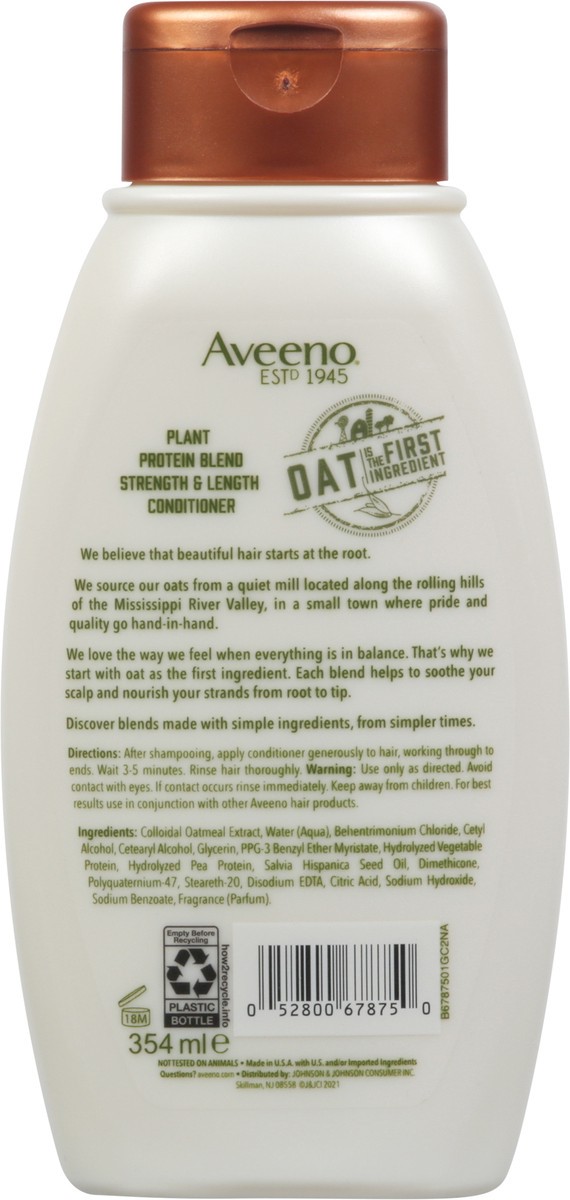 slide 3 of 9, Aveeno Plant Protein Blend Conditioner for Strong Healthy-Looking Hair, 12 oz