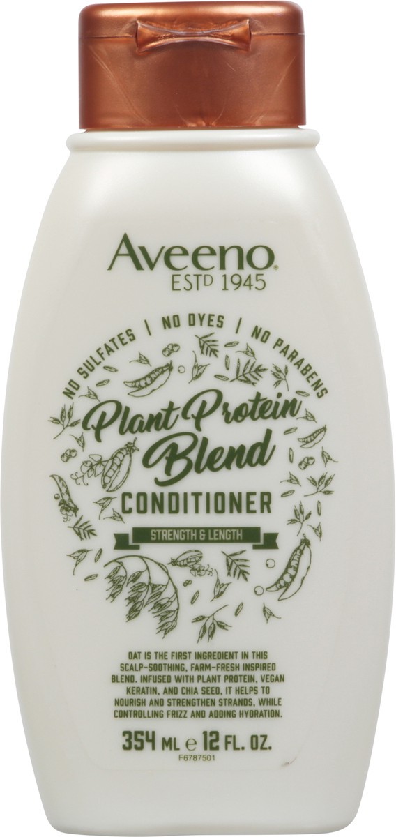 slide 4 of 9, Aveeno Plant Protein Blend Conditioner for Strong Healthy-Looking Hair, 12 oz