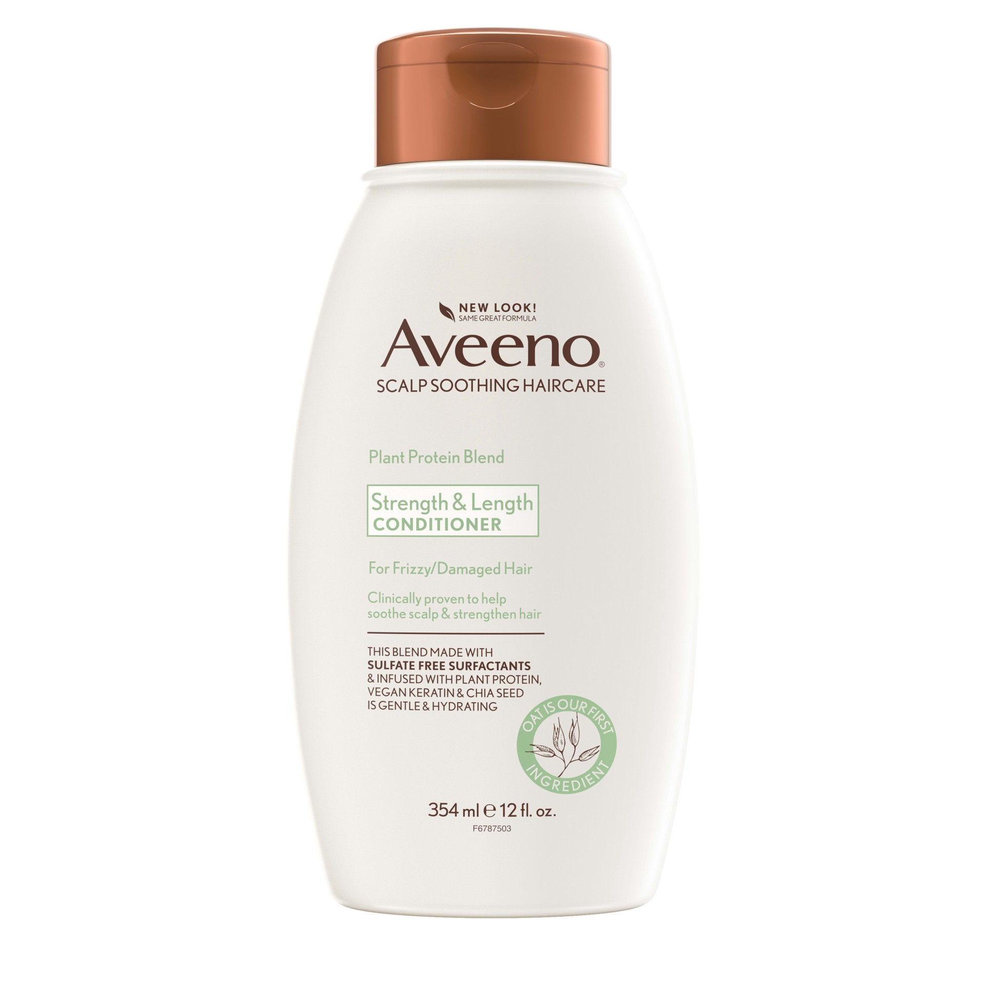slide 1 of 9, Aveeno Plant Protein Blend Conditioner for Strong Healthy-Looking Hair, 12 oz
