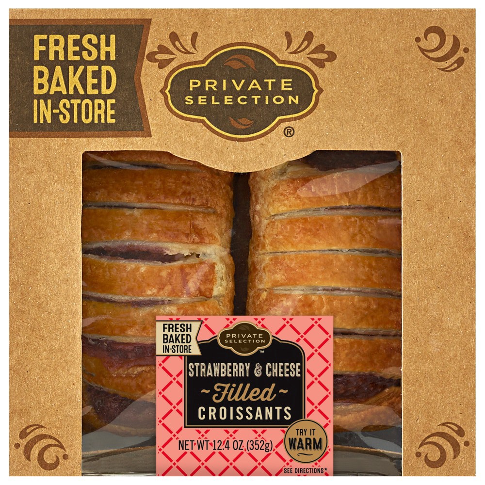 slide 1 of 1, Private Selection® Strawberry & Cheese Filled Croissants, 12.4 oz