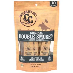 Cattleman's Cut Double Smoked Original Smoked Sausages 10 - 0.9 oz Sticks