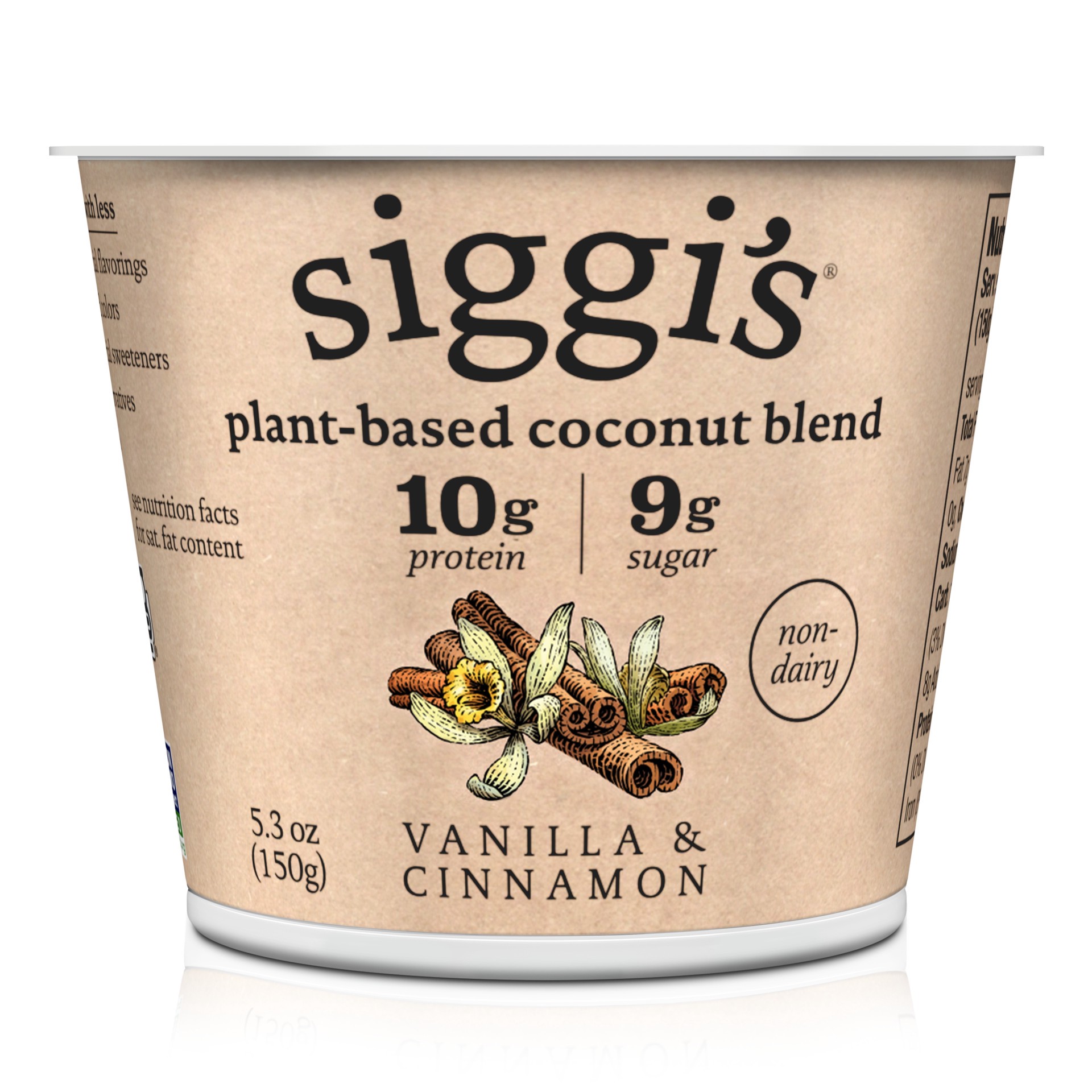 slide 1 of 3, siggi's Plant-Based Coconut Blend, Vanilla Cinnamon, 5.3 oz., 5.3 oz