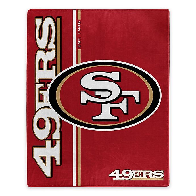 slide 1 of 1, NFL San Francisco 49ers Royal Plush Raschel Throw, 1 ct