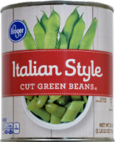 slide 1 of 1, Kroger Cut Italian Style Green Beans, 28 oz