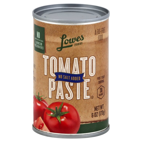 slide 1 of 1, Lowes Foods Tomato Paste No Salt Added - 6 oz, 6 oz