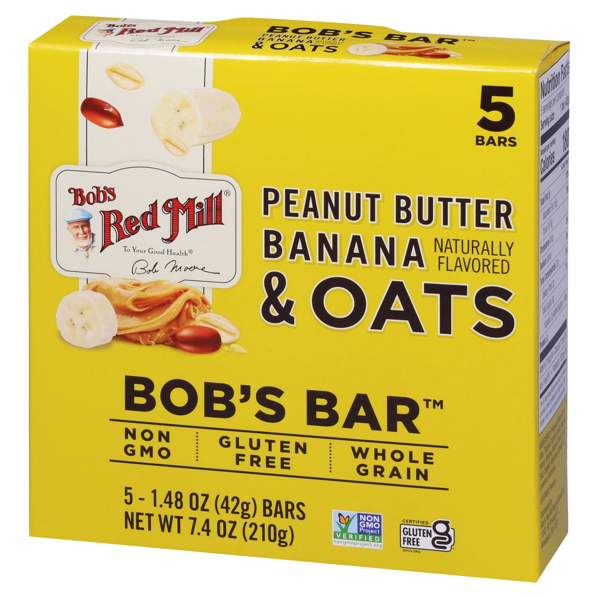 slide 3 of 9, Bob's Red Mill Bob's Bar Peanut Butter Banana & Oats Bars 5 - 1.48 oz Bars, 5 ct
