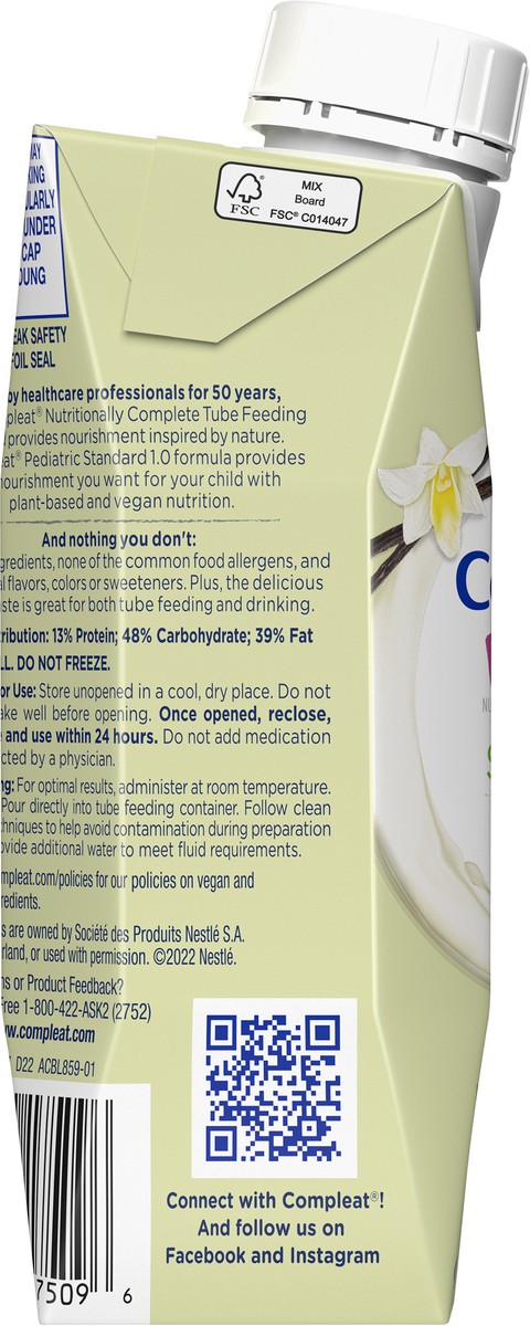 slide 4 of 9, COMPLEAT Pediatric Standard 1.0 Vanilla 250 mL Tetra Pak Dream Cap, 8.45 fl oz