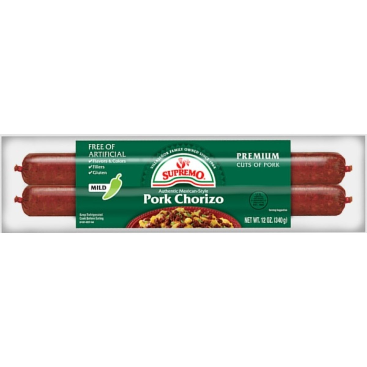 slide 1 of 5, Vv Supremo Foods Pork Mild Chorizo, 12 oz