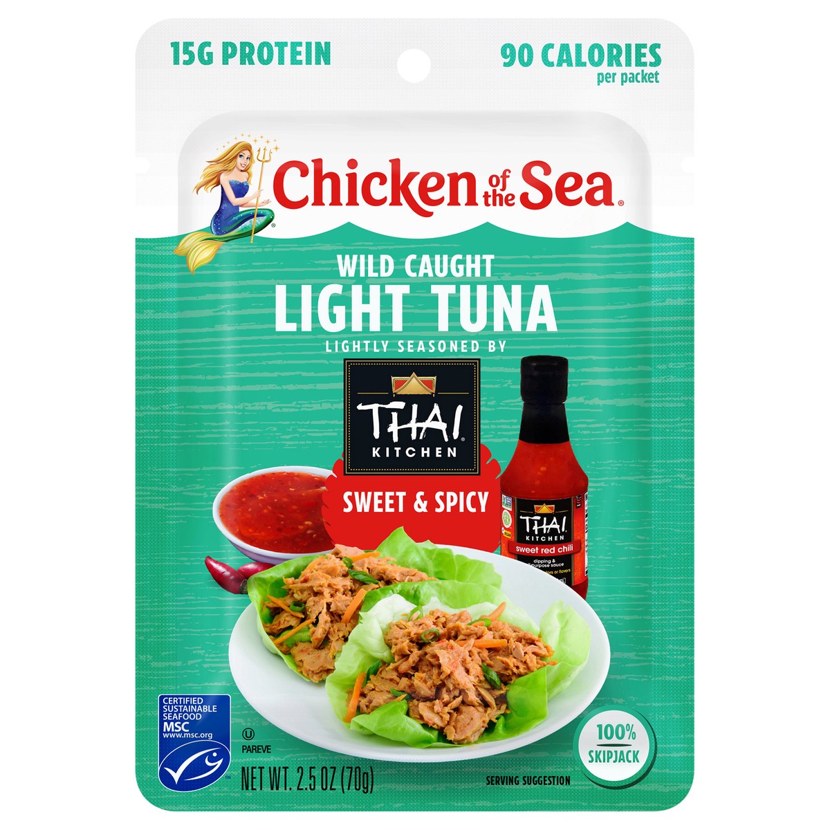 slide 6 of 7, Chicken of the Sea Wild Caught Light Tuna Packet, Sweet & Spicy 2.5 oz, 2.5 oz
