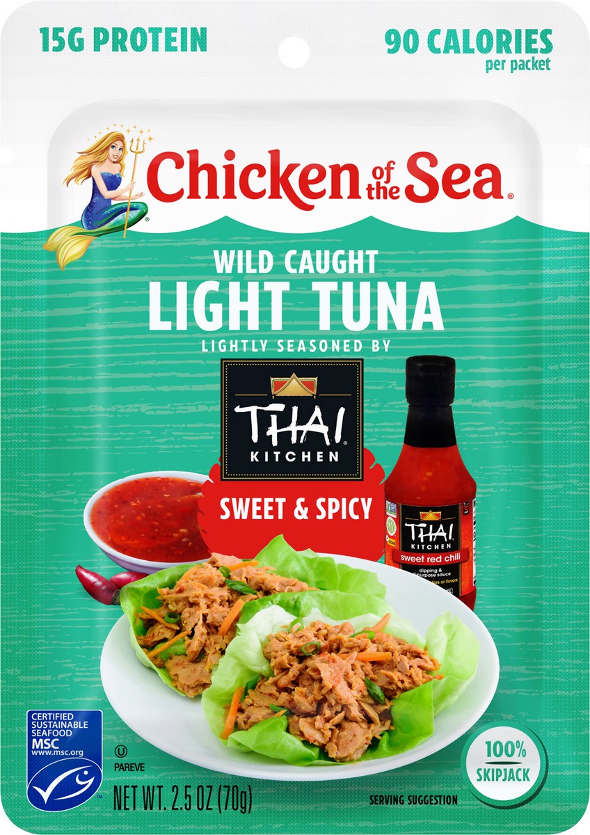 slide 2 of 7, Chicken of the Sea Wild Caught Light Tuna Packet, Sweet & Spicy 2.5 oz, 2.5 oz