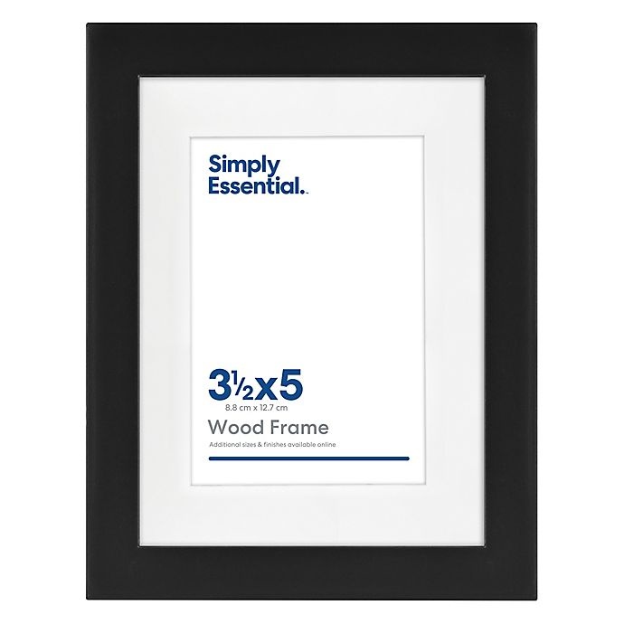 slide 1 of 2, Simply Essential Gallery Matted Wood Picture Frame - Black, 3.5 in x 5 in