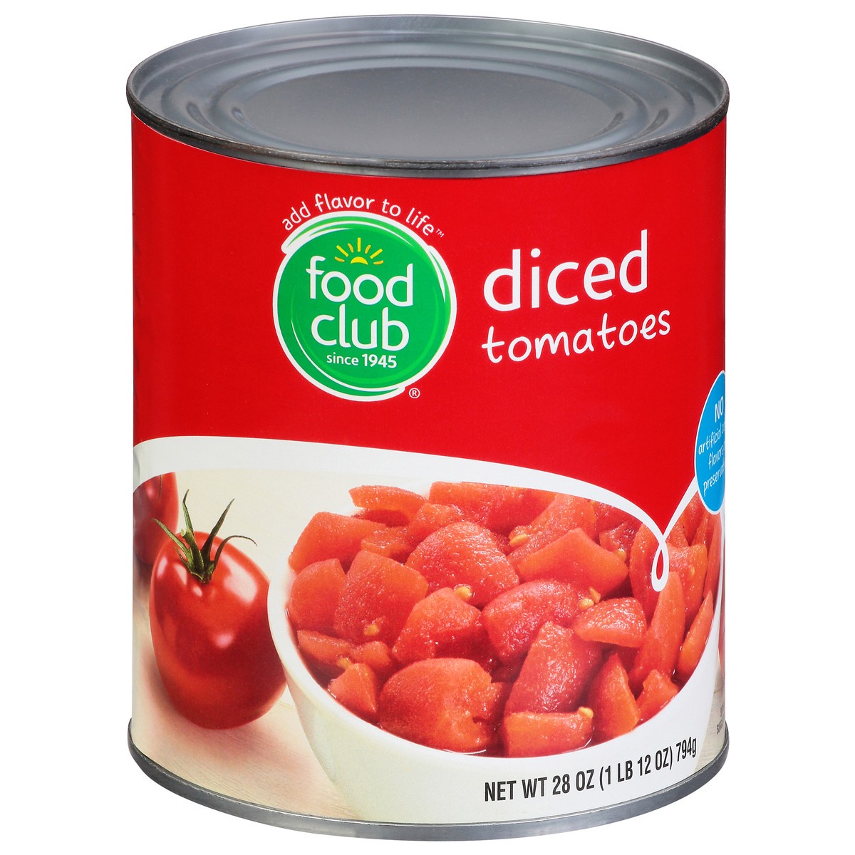 slide 9 of 9, Food Club Diced Tomatoes, 28 oz