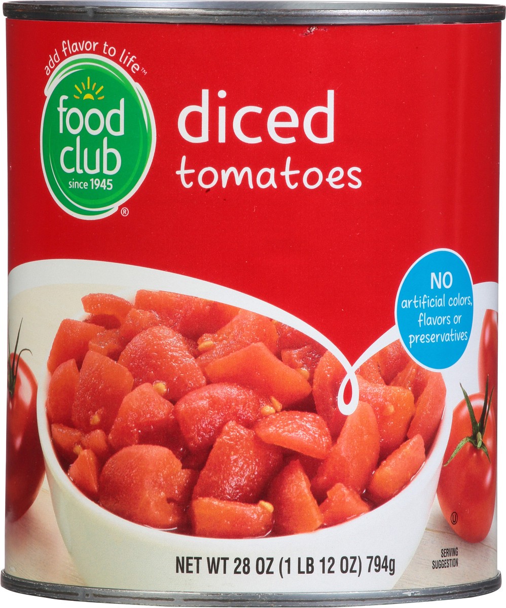 slide 5 of 9, Food Club Diced Tomatoes, 28 oz