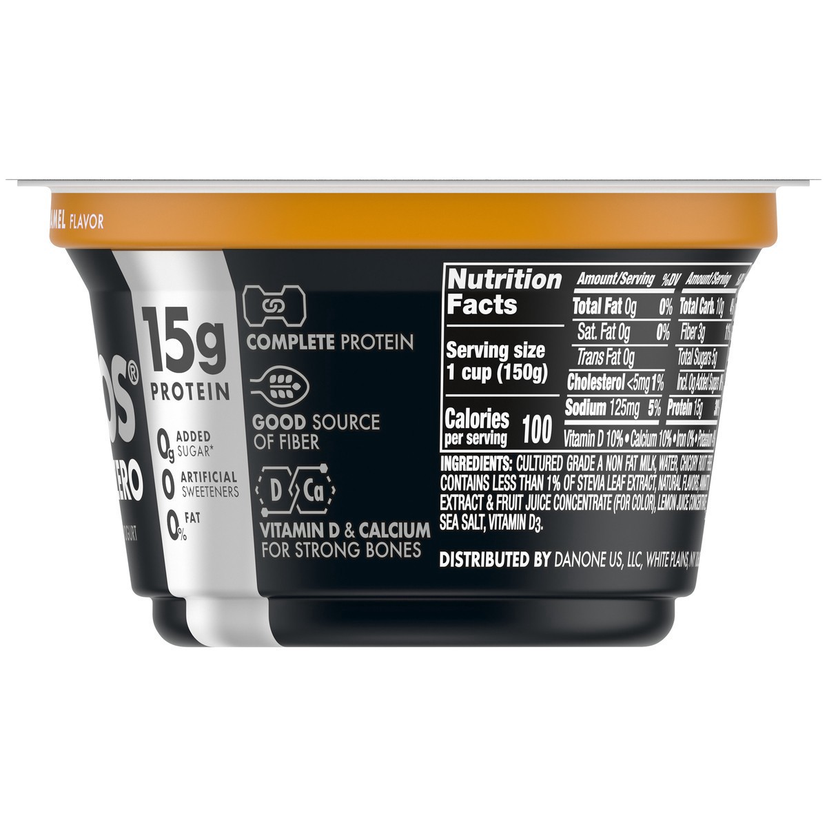 slide 5 of 7, Oikos Salted Caramel 15g Protein, 0g Added Sugar, Nonfat Greek Yogurt, 5.3 OZ Cup, 5.3 oz