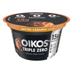 Oikos Salted Caramel 15g Protein, 0g Added Sugar, Nonfat Greek Yogurt, 5.3 OZ Cup