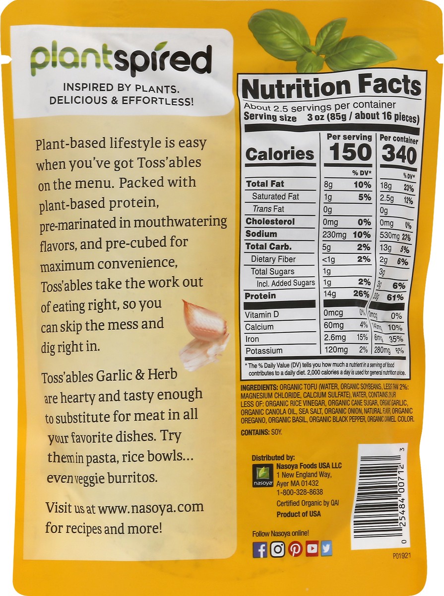 slide 8 of 13, Nasoya Plantspired Garlic & Herb Toss'ables 7 oz, 7 oz
