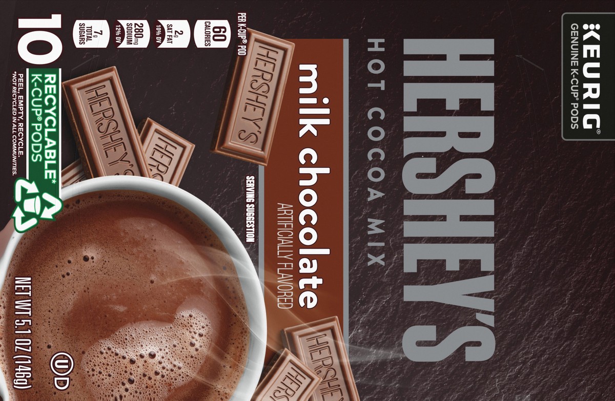 slide 8 of 9, Hershey's Milk Chocolate Hot Cocoa Mix K-Cup Pods, 10 ct Box, 10 ct