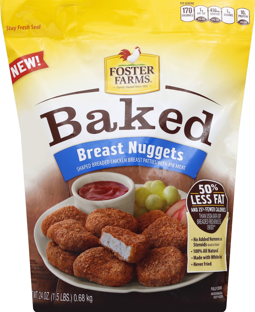 slide 1 of 6, Foster Farms Breast Nuggets 24 oz, 24 oz