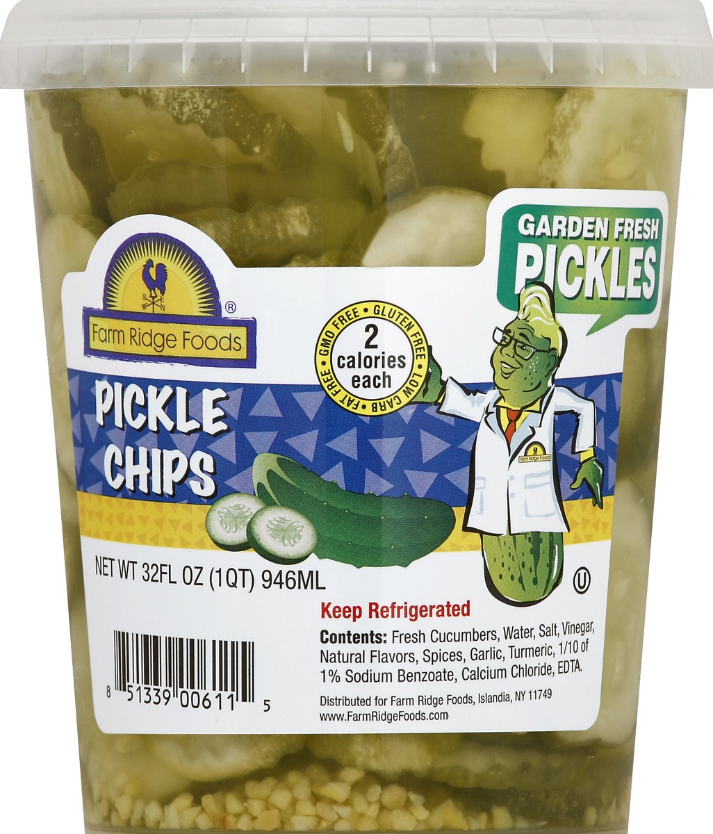 slide 3 of 3, Farm Ridge Foods Pickle Chips 32 oz, 32 oz