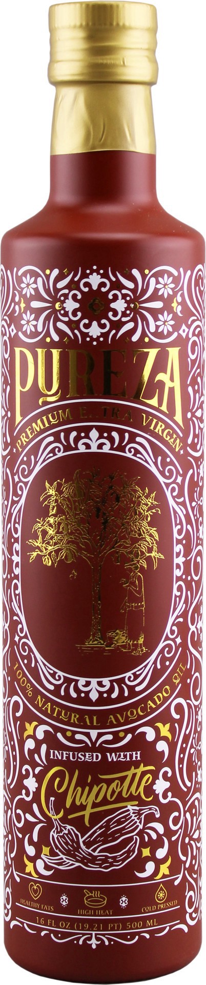 slide 1 of 1, Pureza Extra Virgin Chipotle Infused Avocado Oil, 16.9 oz