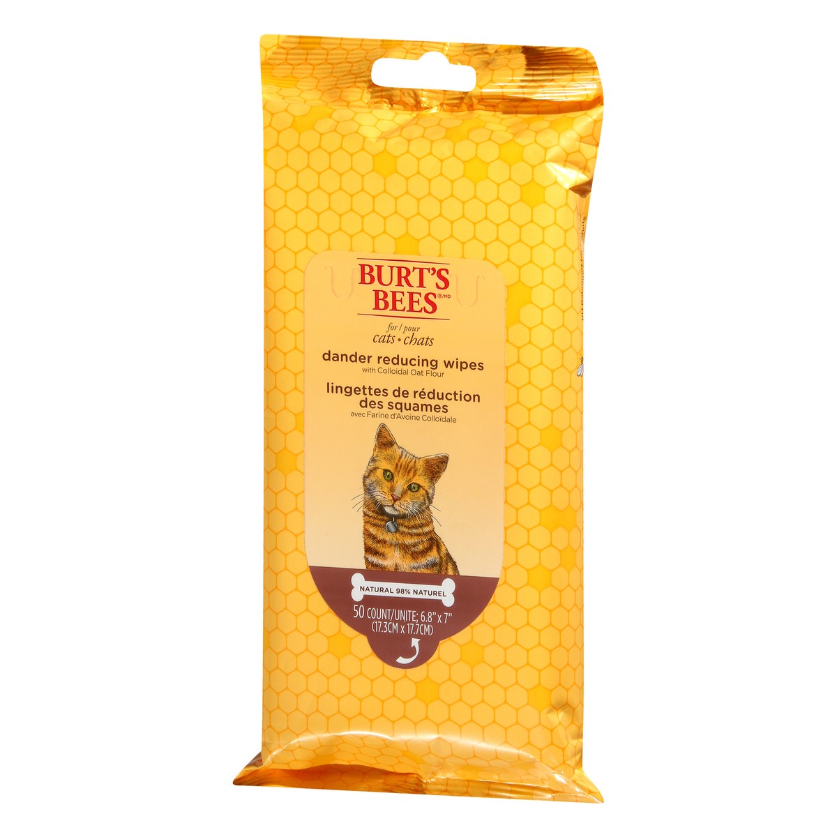 slide 3 of 9, Burt's Bees For Cats Dander Reducing Wipes 50 ea, 50 ct