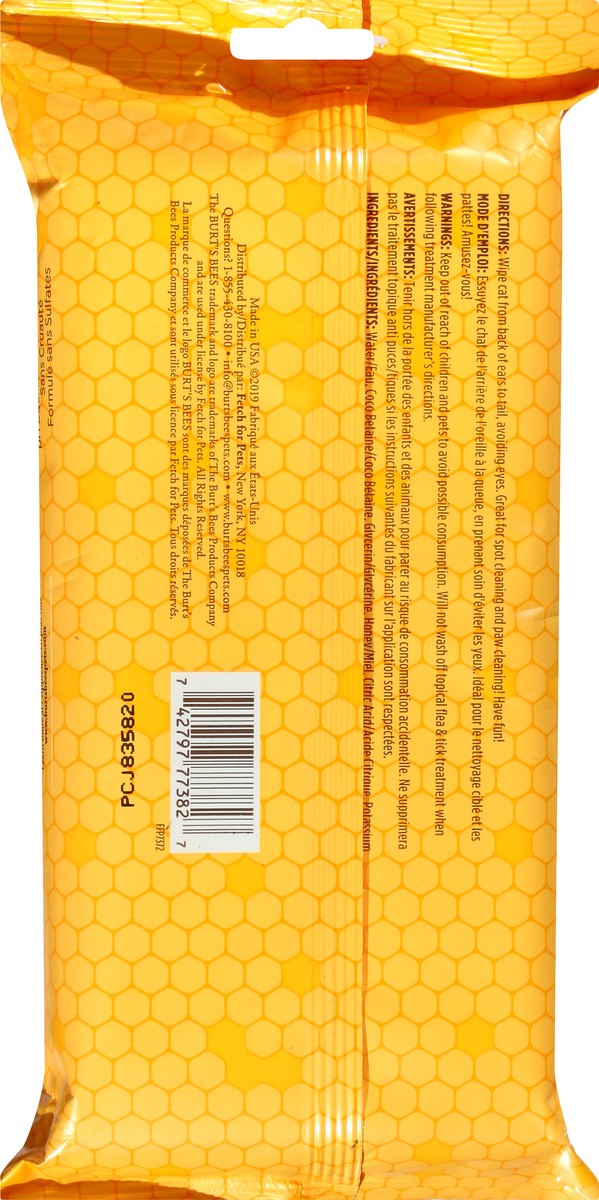 slide 5 of 9, Burt's Bees For Cats Dander Reducing Wipes 50 ea, 50 ct