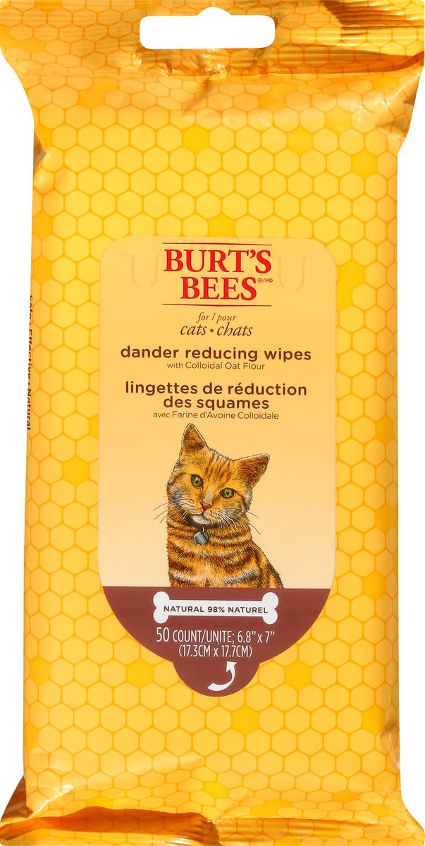 slide 6 of 9, Burt's Bees For Cats Dander Reducing Wipes 50 ea, 50 ct