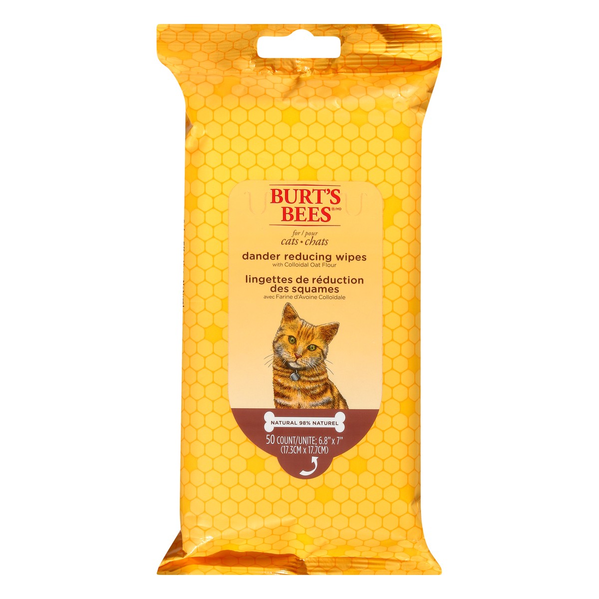 slide 1 of 9, Burt's Bees For Cats Dander Reducing Wipes 50 ea, 50 ct