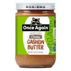 Once Again Unsweetened Creamy Cashew Butter