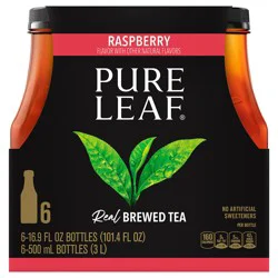 Pure Leaf Real Brewed Tea Raspberry 16.9 Fl Oz 6 Count
