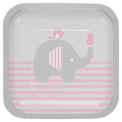 slide 1 of 1, Creative Converting Little Peanut Girl Elephant Dessert Plates, 8 ct