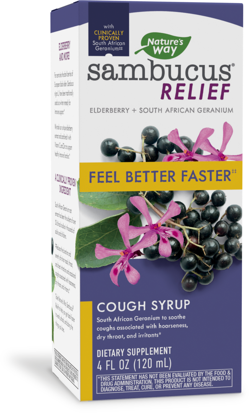 slide 1 of 9, Nature's Way Sambucus Relief Syrup, 4 oz