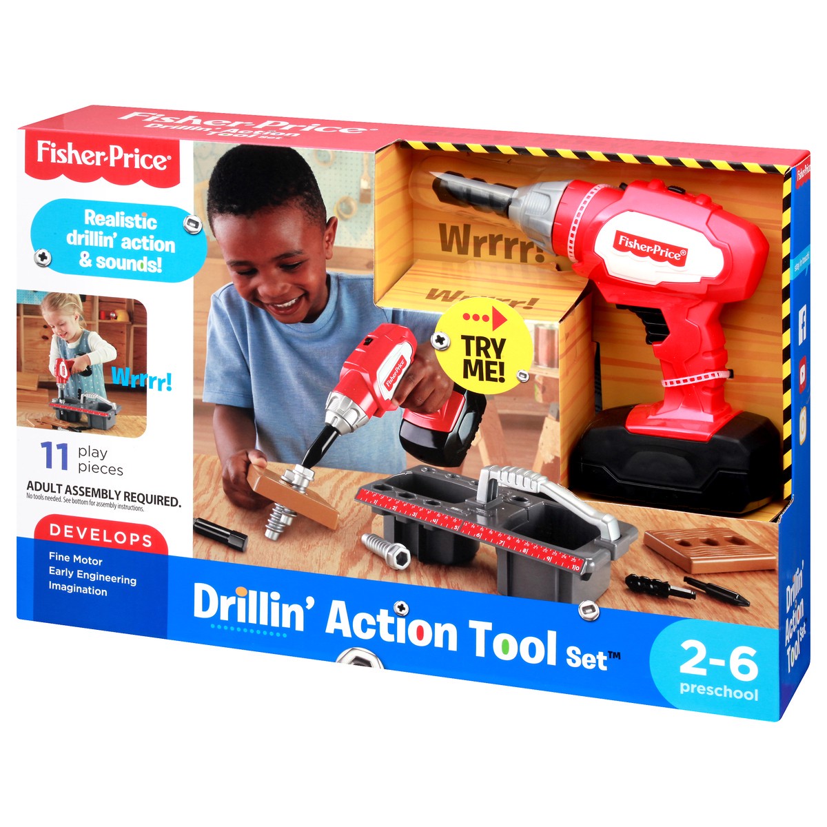 slide 7 of 9, Fisher-Price Drillin' Action Tool Set, 1 ct