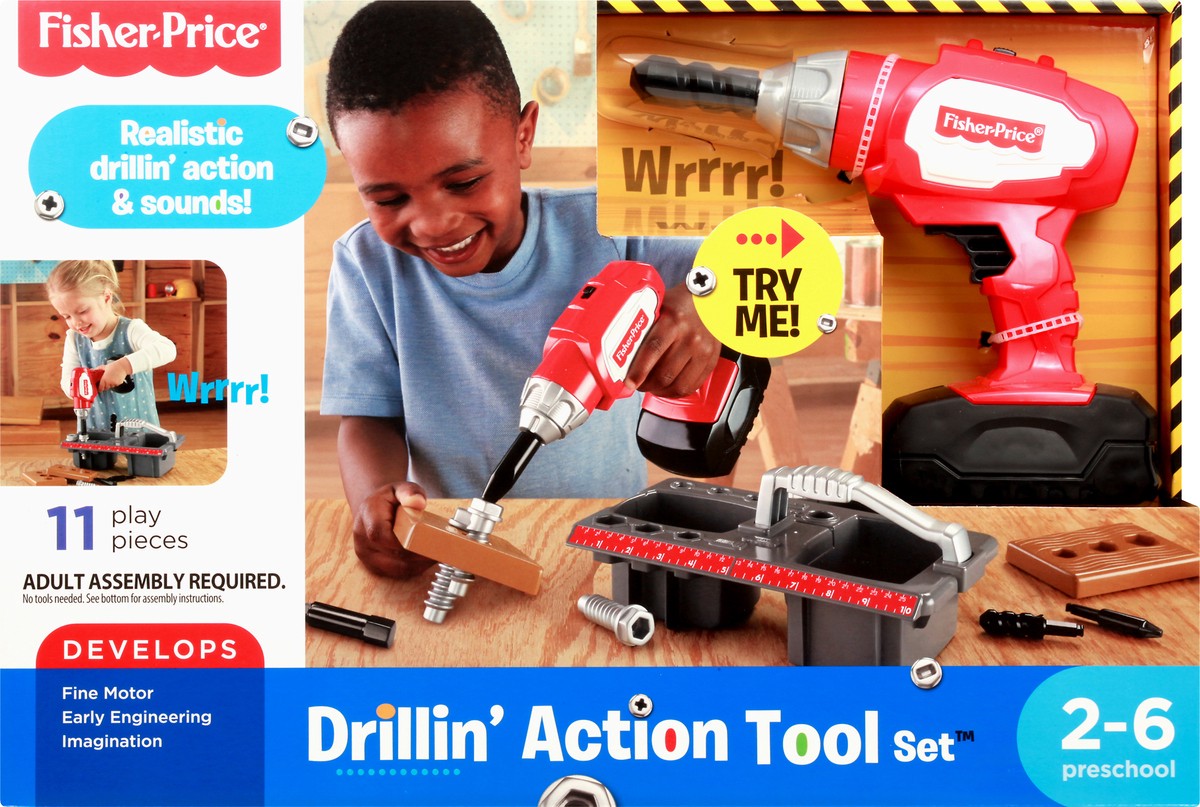 slide 1 of 9, Fisher-Price Drillin' Action Tool Set, 1 ct