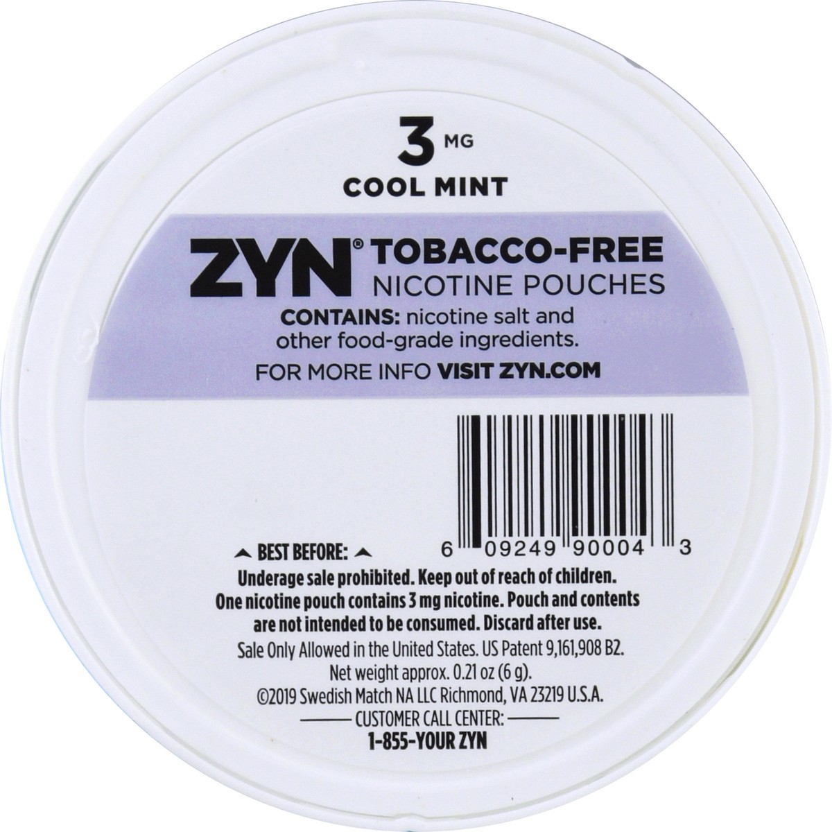 slide 5 of 9, Zyn Mint Nicotine Pouches 3 Mg, 