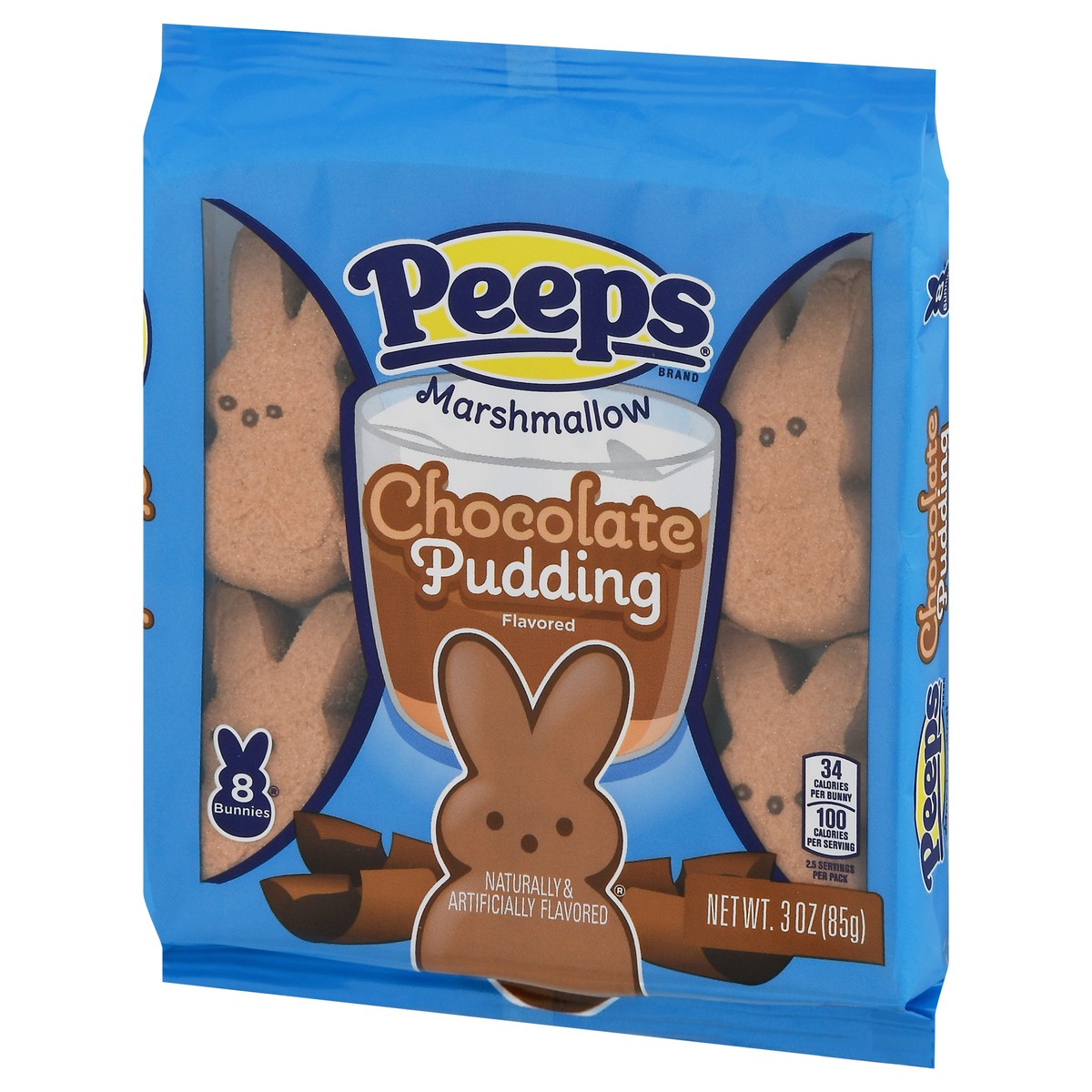 slide 11 of 11, Peeps Marshmallow Bunnies Chocolate Pudding Flavored Candy 8 Bunnies 8 ea, 8 ct