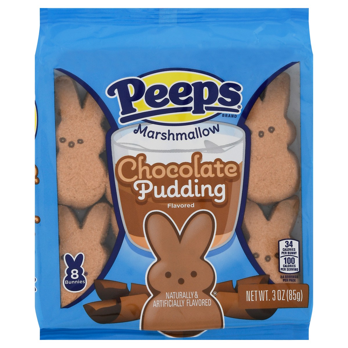 slide 8 of 11, Peeps Marshmallow Bunnies Chocolate Pudding Flavored Candy 8 Bunnies 8 ea, 8 ct