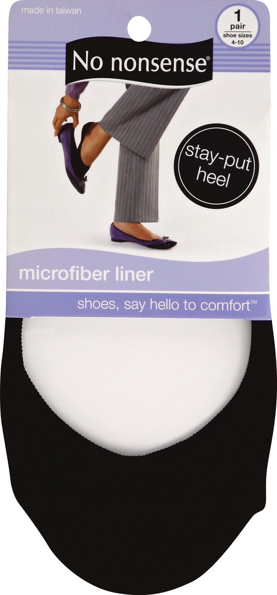 slide 2 of 2, No Nonsense Liner, Microfiber, Size 4-10, 1 ct