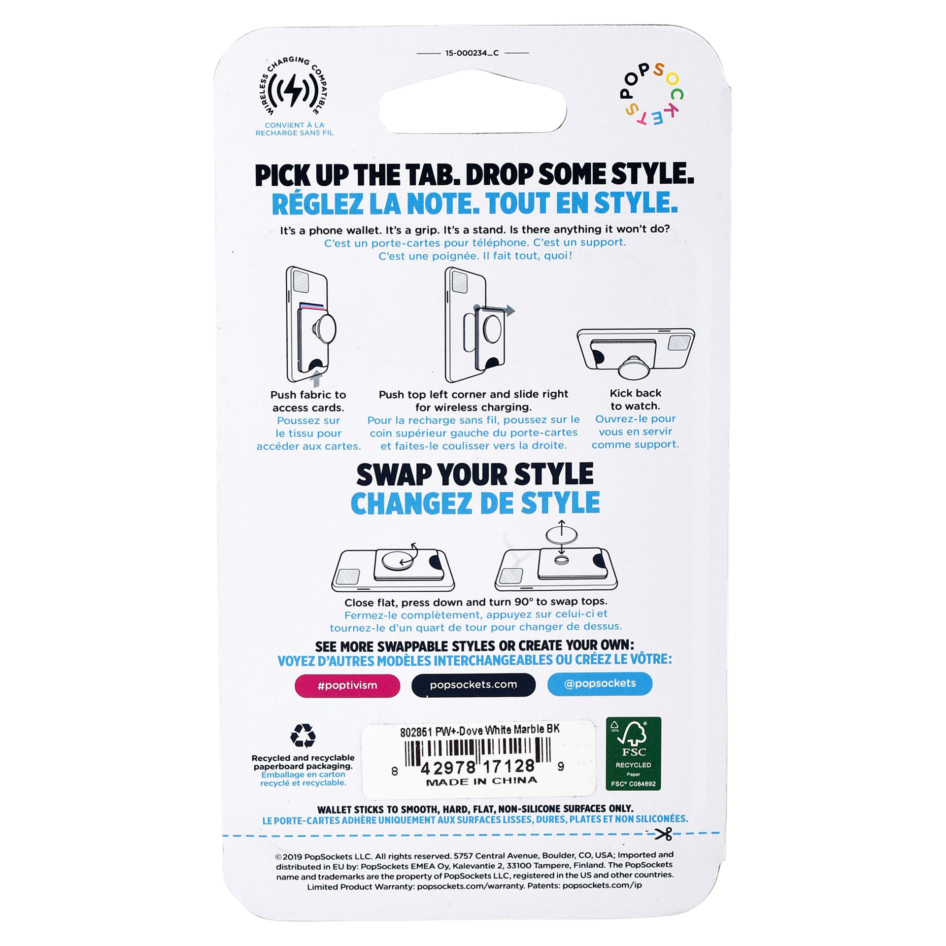 slide 21 of 29, PopSockets Popwallet+ Dove White, 1 ct