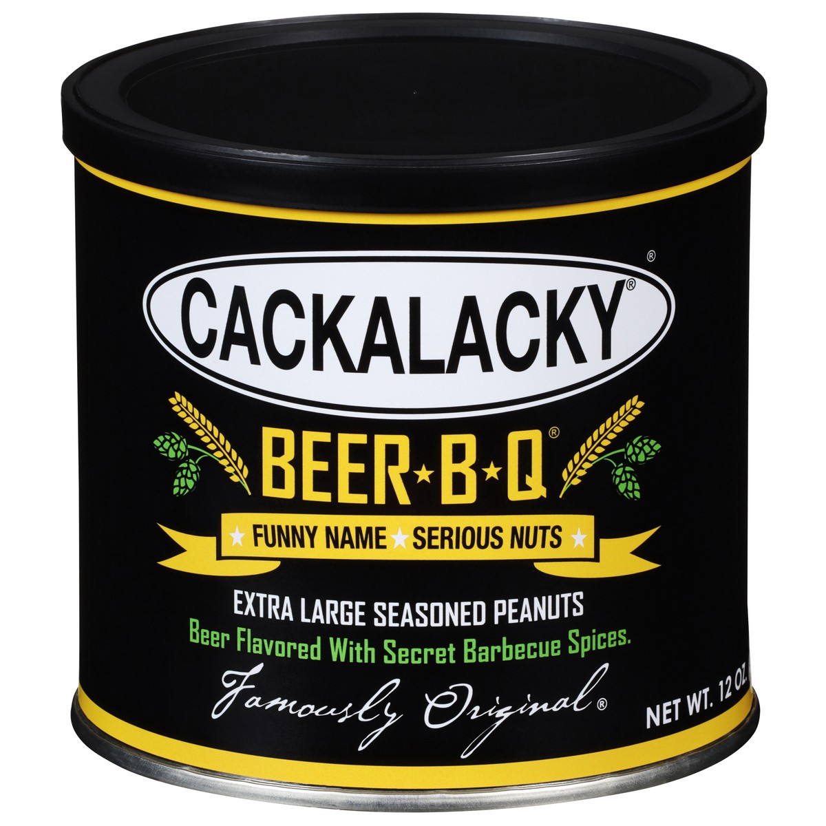 slide 1 of 6, Cackalacky Famously Original Beer-B-Q Seasoned Peanuts Extra Large 12 oz, 12 oz